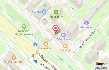 Киоск по продаже фруктов и овощей в Липецке на карте
