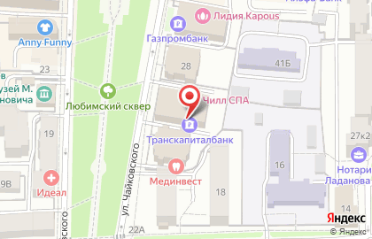 Банкомат ТКБ на улице Чайковского на карте