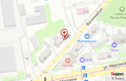 Компания натяжных потолков и жалюзи Вертекс на Вагонной улице на карте