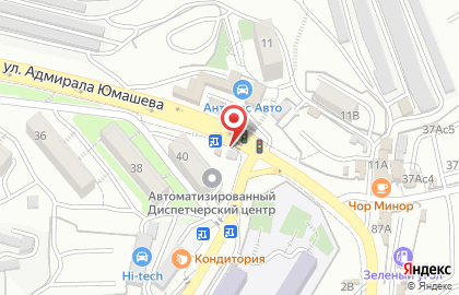 Магазин овощей и фруктов Дальфрукт на улице Адмирала Юмашева на карте