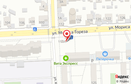 Магазин фруктов и овощей на улице Мориса Тореза на карте