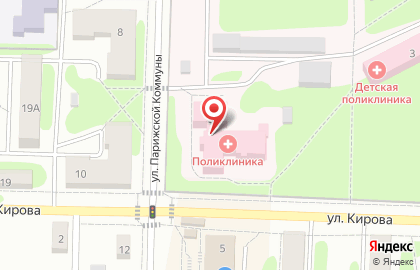 Верхнепышминская центральная городская больница им. П.Д. Бородина на улице Парижской Коммуны на карте