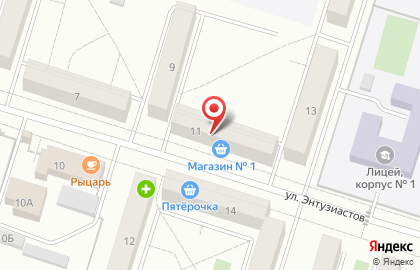Магазин №1 на улице Энтузиастов на карте