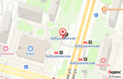 Станция Бабушкинская на карте