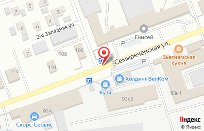 Продовольственный магазин на Семиреченской улице на карте