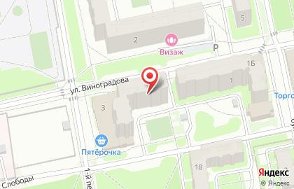 ЗАО Банкомат, Банк ВТБ 24 на улице Виноградова на карте