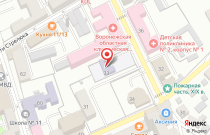 Центр развития ребенка-детский сад №164 в Воронеже на карте