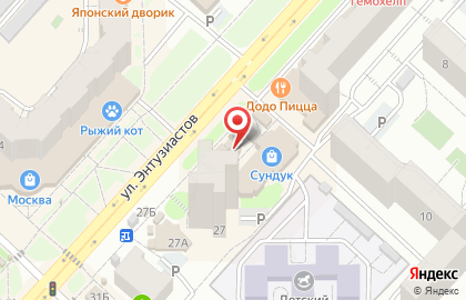 Магазин ШИК на улице Энтузиастов на карте