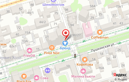 Бренд на Пушкинской улице на карте