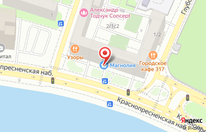 Удобный магазин Магнолия на Краснопресненской набережной на карте