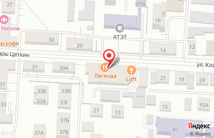 Банкет-холл Легенда на улице Клары Цеткин на карте