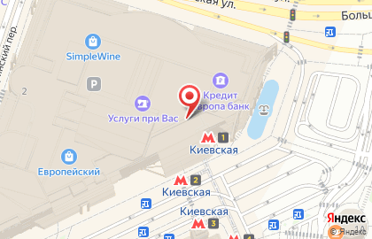 Салон связи Связной на площади Киевского Вокзала на карте