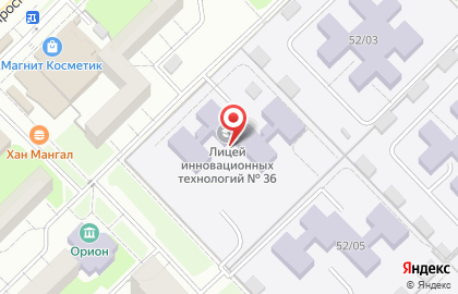 Лицей инновационных технологий №36 на проспекте Яшьлек на карте