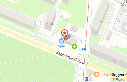 Супермаркет Spar на Заречном бульваре на карте
