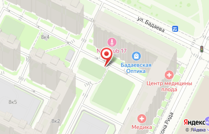 Meridians на улице Бадаева на карте