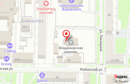 Храм Владимирской иконы Божией Матери на Рыбинской улице на карте