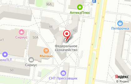 Управление Федерального казначейства по Самарской области в Тольятти на карте