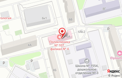 Городская поликлиника №107 на улице Пестеля на карте