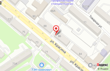 Магазин продуктов на улице Красина на карте