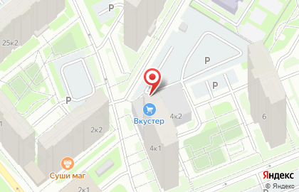 Супермаркет Вкустер в Красногвардейском районе на карте