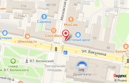 Магазин Мир белья на Московской улице на карте