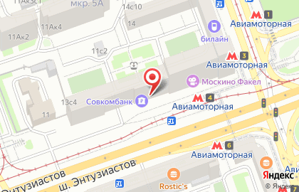 Банкомат Почта Банк на шоссе Энтузиастов, 13 на карте