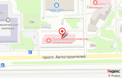 Клиническая больница №172 филиал №2 ФНКЦРИО ФМБА России, ФГБУ на улице Автостроителей на карте