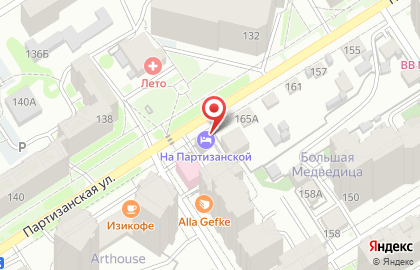 Гостевой дом На Партизанской на карте