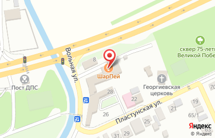 Супермаркет Магнит на Пластунской улице на карте