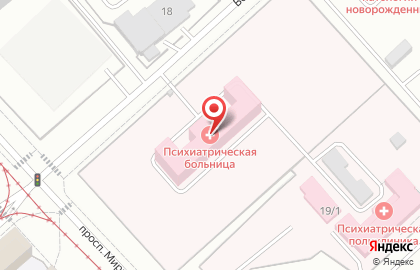 Городская психиатрическая больница на улице Ленинградской на карте