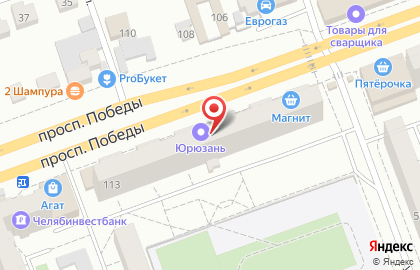 Магазин хозяйственных, строительных и бытовых товаров Юрюзань в Калининском районе на карте