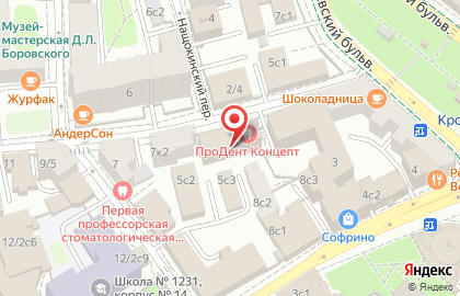 Авелита в Гагаринском переулке на карте