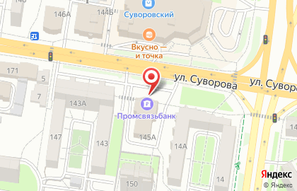 Банкомат Промсвязьбанк на улице Суворова на карте