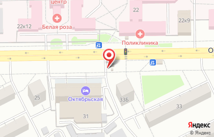Киоск по продаже фруктов и овощей на Октябрьском проспекте на карте