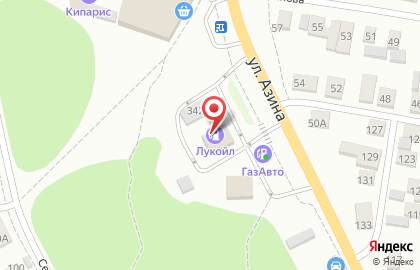 Заправочная станция Лукойл-уралнефтепродукт на улице Азина на карте