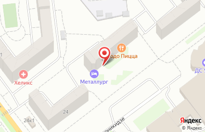 Гостиничный комплекс Металлург на улице Орджоникидзе на карте