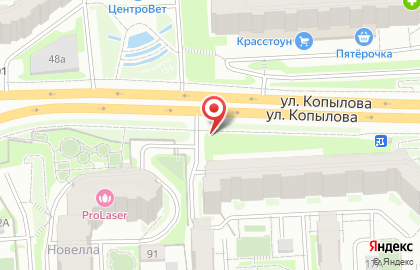 Рекламные щиты (6*3), Железнодорожный район, Ориентир-М на улице Копылова на карте