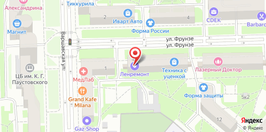 Сервисный центр Ленремонт на улице Фрунзе на карте