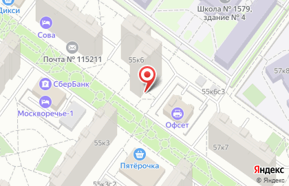 Участковый пункт полиции район Москворечье-Сабурово в Москворечье-Сабурово на карте