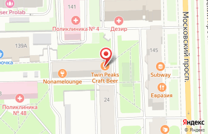 Магазин-бар Twin Peaks Craft Beer на Московском проспекте на карте