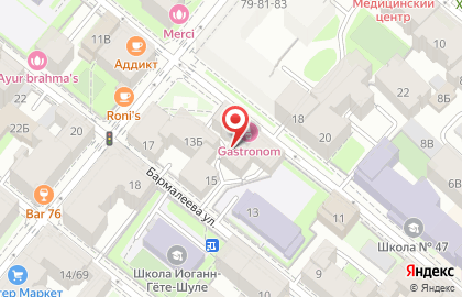 Студия маникюра и бровей Gastronom на метро Петроградская на карте