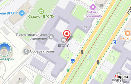 ВГСПУ, Волгоградский государственный социально-педагогический университет на карте