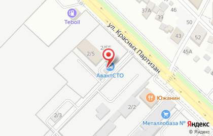 Авант на улице Красных Партизан на карте