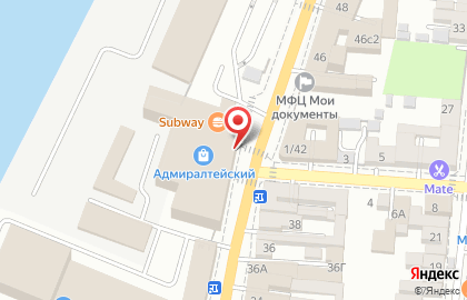 Ресторан быстрого обслуживания Subway на Адмиралтейской улице, 51 на карте