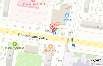 Продуктовый магазин Ласточка на Приморском бульваре на карте