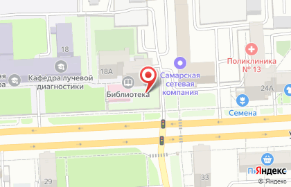 Общежитие СамГМУ в Октябрьском районе на карте
