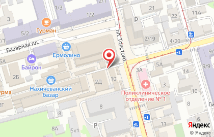 Продовольственный магазин Агрокомплекс на площади Толстого на карте