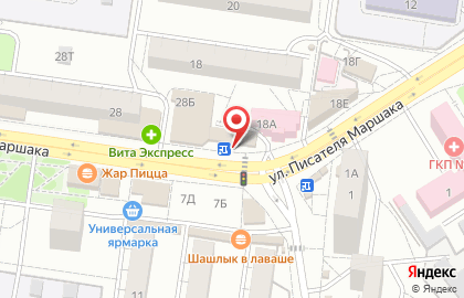Воронежский филиал Банкомат, Московский Индустриальный Банк на улице Писателя Маршака на карте