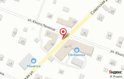 Супермаркет Пятёрочка на улице Юного Ленинца на карте