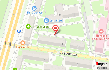 Школа Нижегородской Федерации Кудо на улице Сурикова на карте